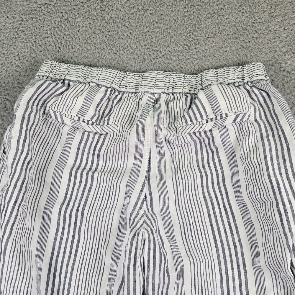 C&C California Pants Womens Medium White 100% Linen Striped Jogger Tapered - Picture 10 of 11